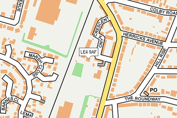 LE4 9AF map - OS OpenMap – Local (Ordnance Survey)