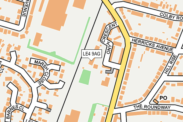 LE4 9AG map - OS OpenMap – Local (Ordnance Survey)
