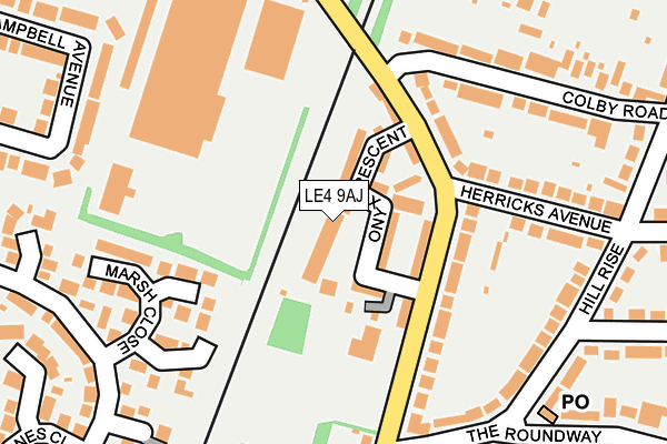 LE4 9AJ map - OS OpenMap – Local (Ordnance Survey)