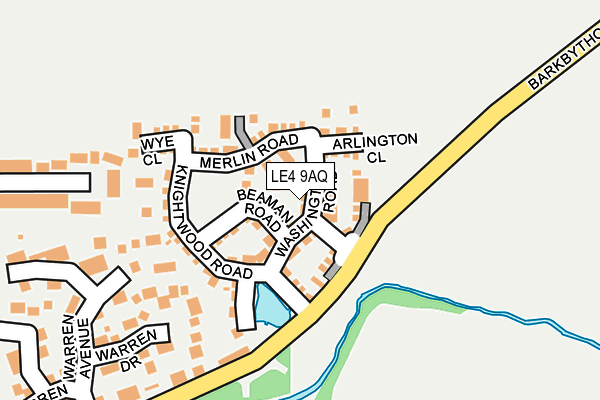 LE4 9AQ map - OS OpenMap – Local (Ordnance Survey)