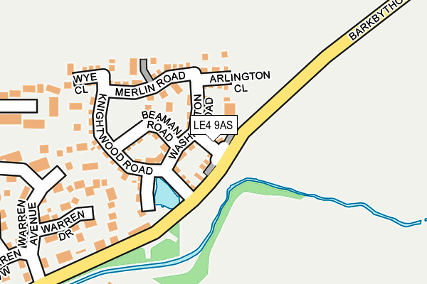 LE4 9AS map - OS OpenMap – Local (Ordnance Survey)