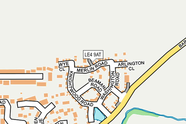 LE4 9AT map - OS OpenMap – Local (Ordnance Survey)