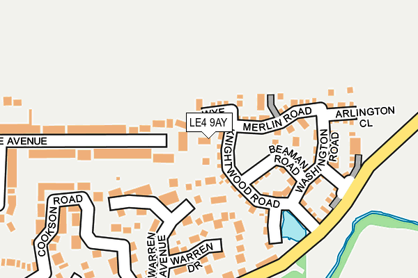LE4 9AY map - OS OpenMap – Local (Ordnance Survey)