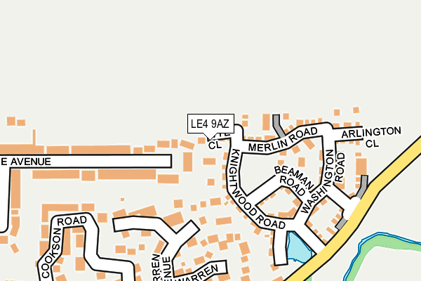 LE4 9AZ map - OS OpenMap – Local (Ordnance Survey)