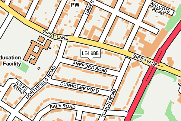 LE4 9BB map - OS OpenMap – Local (Ordnance Survey)