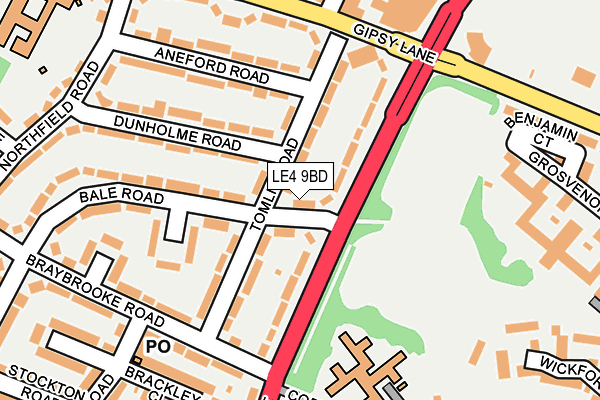 LE4 9BD map - OS OpenMap – Local (Ordnance Survey)