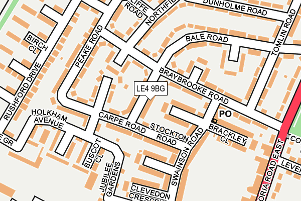 LE4 9BG map - OS OpenMap – Local (Ordnance Survey)