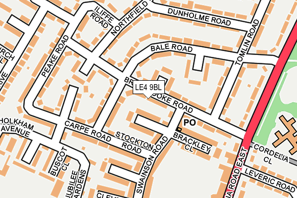 LE4 9BL map - OS OpenMap – Local (Ordnance Survey)