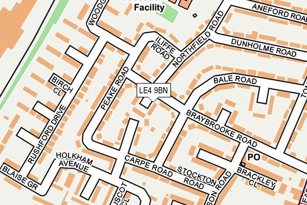 LE4 9BN map - OS OpenMap – Local (Ordnance Survey)