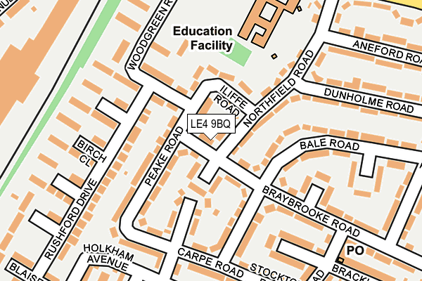 LE4 9BQ map - OS OpenMap – Local (Ordnance Survey)