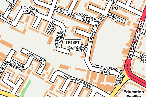 LE4 9BT map - OS OpenMap – Local (Ordnance Survey)