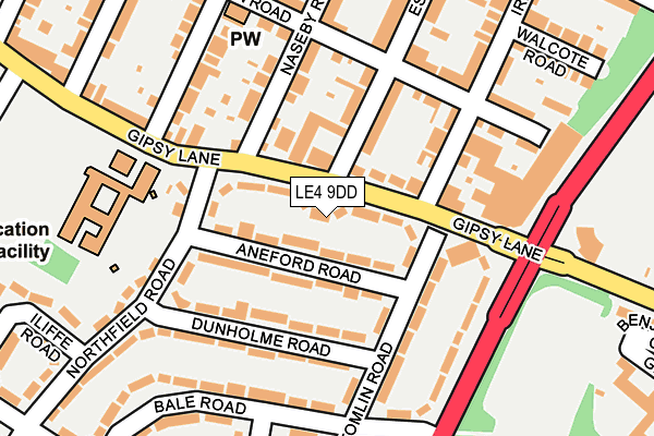 LE4 9DD map - OS OpenMap – Local (Ordnance Survey)