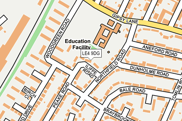LE4 9DG map - OS OpenMap – Local (Ordnance Survey)