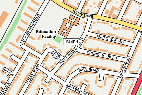 LE4 9DH map - OS OpenMap – Local (Ordnance Survey)