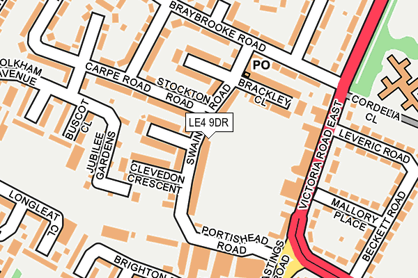 LE4 9DR map - OS OpenMap – Local (Ordnance Survey)