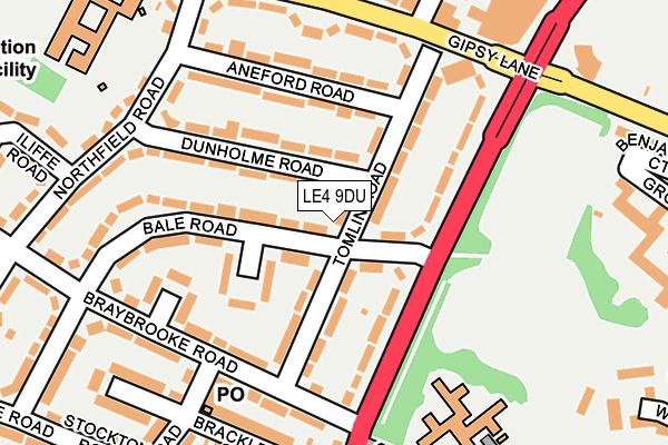 LE4 9DU map - OS OpenMap – Local (Ordnance Survey)