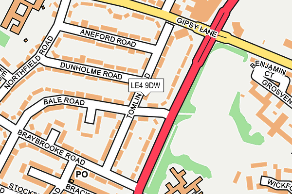 LE4 9DW map - OS OpenMap – Local (Ordnance Survey)