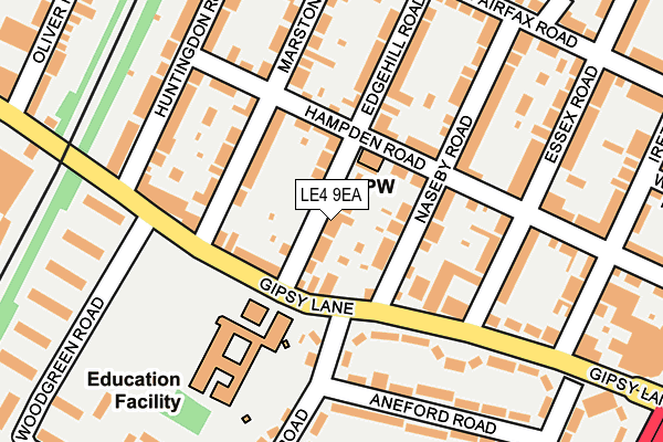 LE4 9EA map - OS OpenMap – Local (Ordnance Survey)