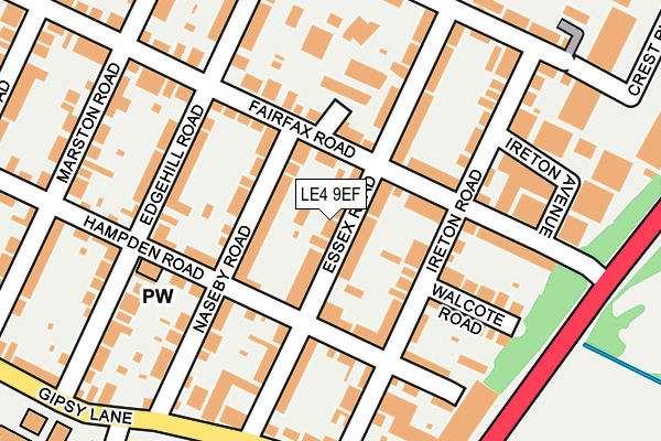 LE4 9EF map - OS OpenMap – Local (Ordnance Survey)