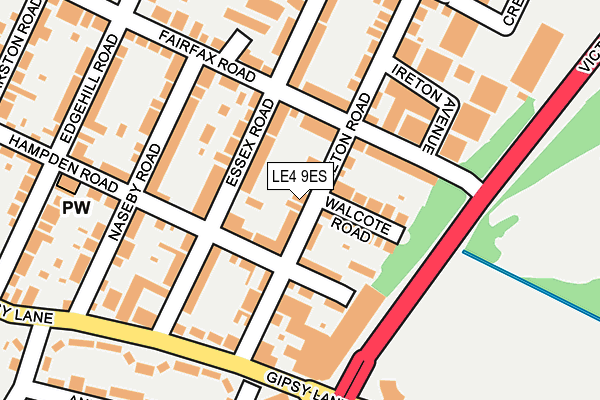 LE4 9ES map - OS OpenMap – Local (Ordnance Survey)
