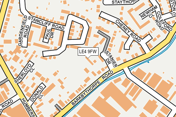 LE4 9FW map - OS OpenMap – Local (Ordnance Survey)