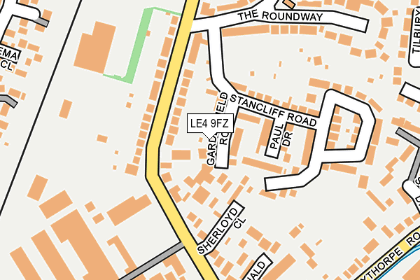 LE4 9FZ map - OS OpenMap – Local (Ordnance Survey)