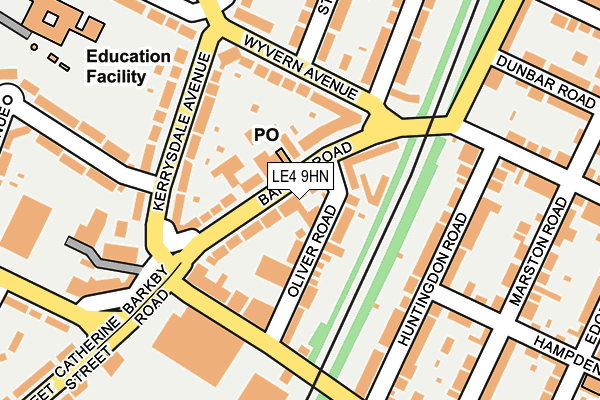 LE4 9HN map - OS OpenMap – Local (Ordnance Survey)