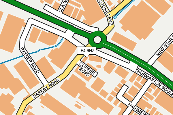 LE4 9HZ map - OS OpenMap – Local (Ordnance Survey)
