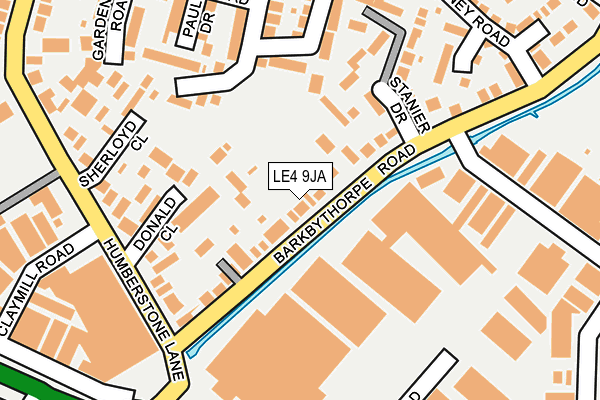LE4 9JA map - OS OpenMap – Local (Ordnance Survey)
