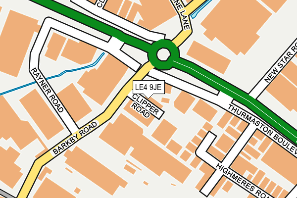 LE4 9JE map - OS OpenMap – Local (Ordnance Survey)