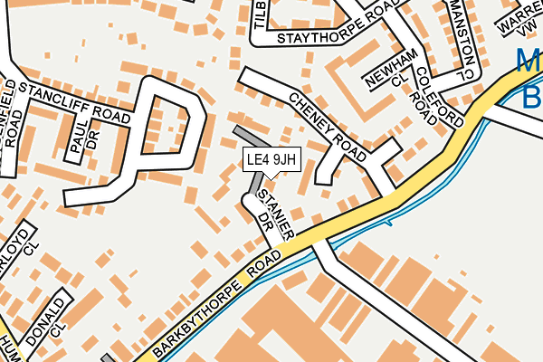 LE4 9JH map - OS OpenMap – Local (Ordnance Survey)