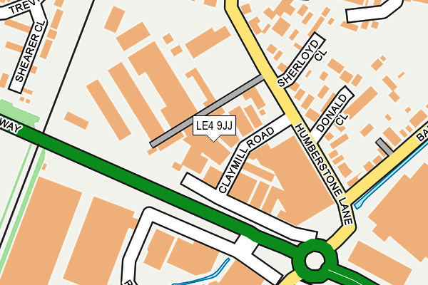 LE4 9JJ map - OS OpenMap – Local (Ordnance Survey)