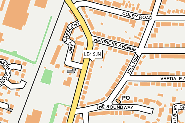LE4 9JN map - OS OpenMap – Local (Ordnance Survey)