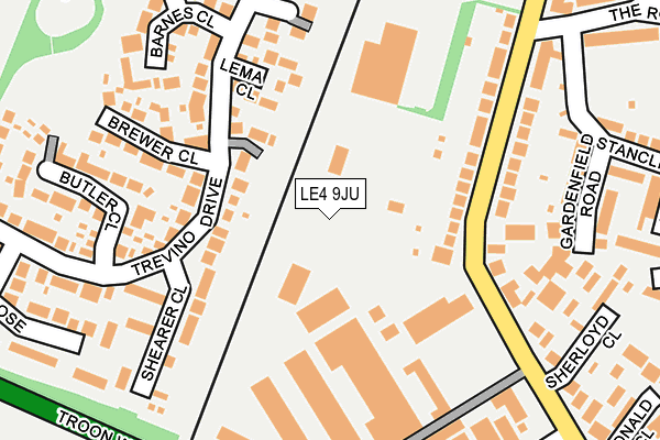 LE4 9JU map - OS OpenMap – Local (Ordnance Survey)