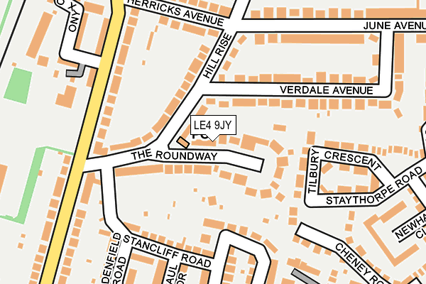 LE4 9JY map - OS OpenMap – Local (Ordnance Survey)