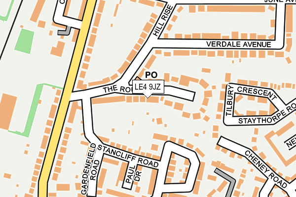 LE4 9JZ map - OS OpenMap – Local (Ordnance Survey)