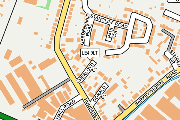 LE4 9LT map - OS OpenMap – Local (Ordnance Survey)