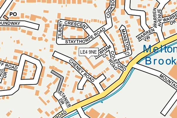 LE4 9NE map - OS OpenMap – Local (Ordnance Survey)