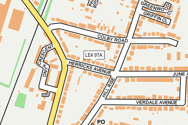 LE4 9TA map - OS OpenMap – Local (Ordnance Survey)