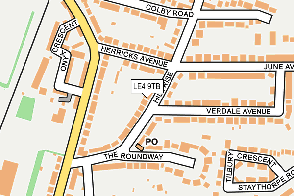 LE4 9TB map - OS OpenMap – Local (Ordnance Survey)