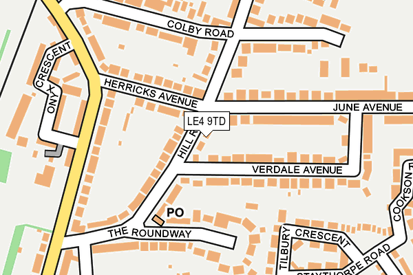 LE4 9TD map - OS OpenMap – Local (Ordnance Survey)