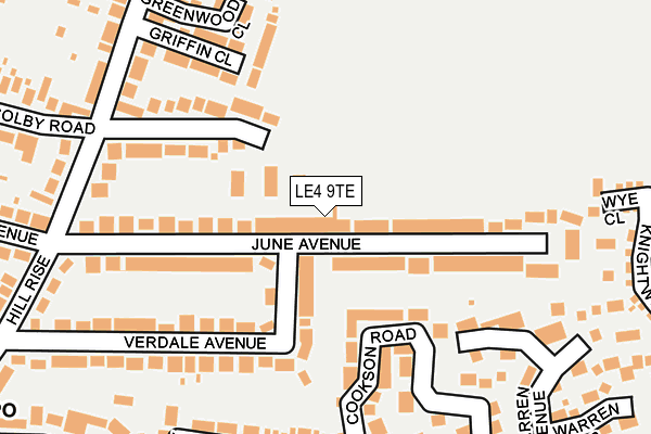LE4 9TE map - OS OpenMap – Local (Ordnance Survey)