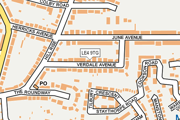 LE4 9TG map - OS OpenMap – Local (Ordnance Survey)