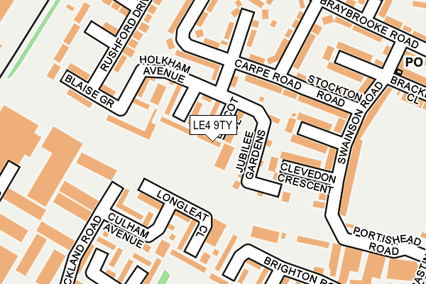 LE4 9TY map - OS OpenMap – Local (Ordnance Survey)