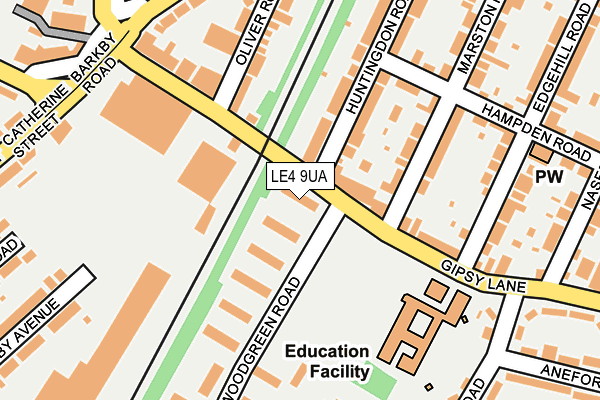 LE4 9UA map - OS OpenMap – Local (Ordnance Survey)