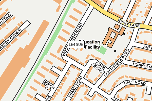 LE4 9UE map - OS OpenMap – Local (Ordnance Survey)