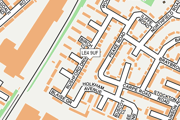 LE4 9UF map - OS OpenMap – Local (Ordnance Survey)