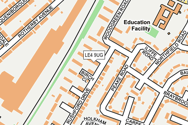 LE4 9UG map - OS OpenMap – Local (Ordnance Survey)