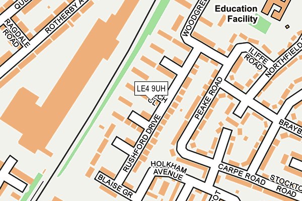 LE4 9UH map - OS OpenMap – Local (Ordnance Survey)