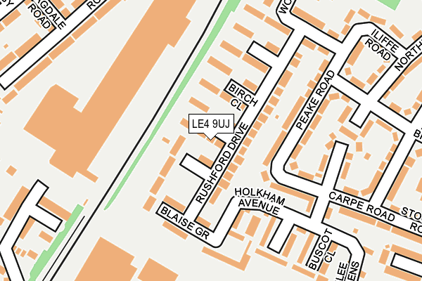 LE4 9UJ map - OS OpenMap – Local (Ordnance Survey)